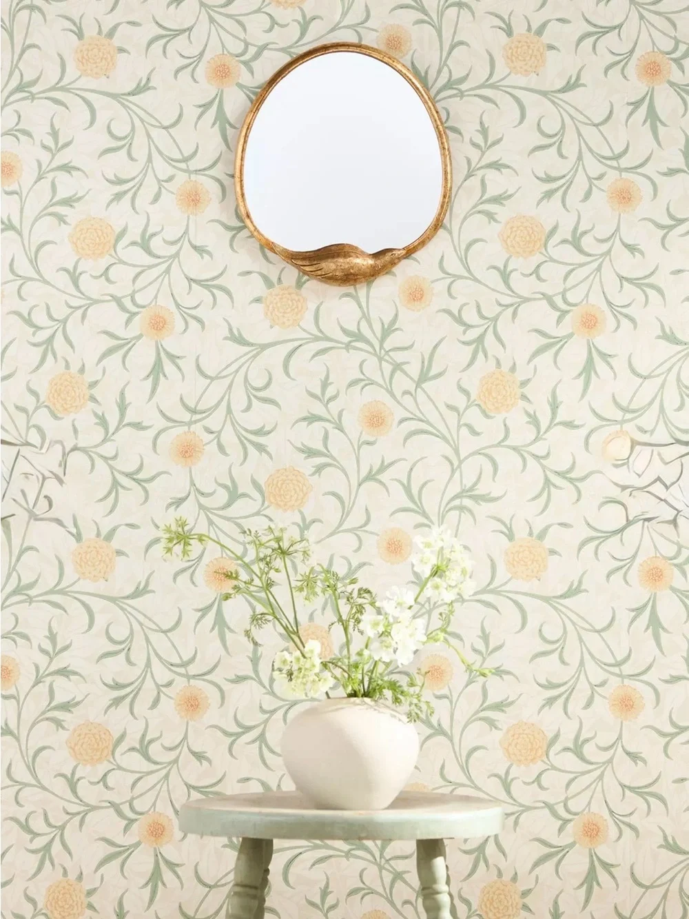 NEW Anthropologie Verne Bird Petite Round Gallery Wall Mirror, Brass
